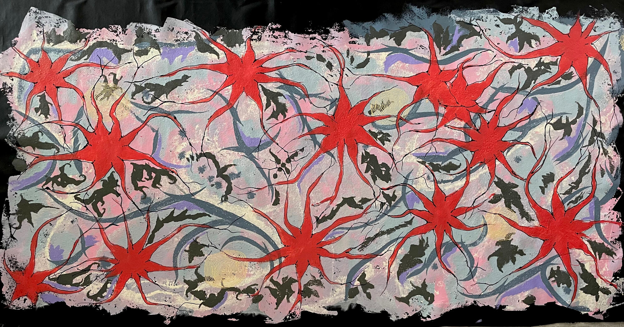 Synaptic Bloom Acrylic on Canvas 75x160 $1,150