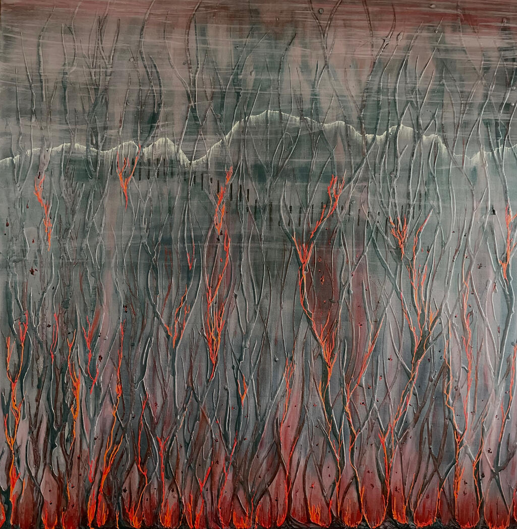 “Smoke”, Acrylic on Canvas 90x90 $650(